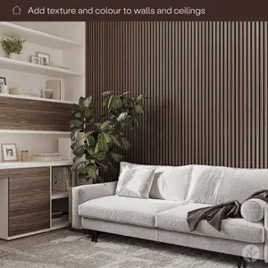 WVH Essential Walnut Acoustic Wood Slat Panel 240cm x 60cm