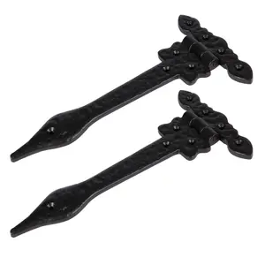 Hammer & Tongs Ornate T-Hinge - W230mm - Black - Pack of 2