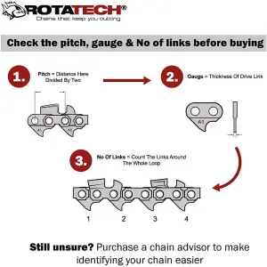 Two x 10" Rotatech Chains Fits Ryobi Pole Pruner Expand  APR04 APR03 APR02 APR01