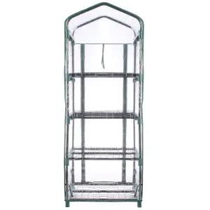 Hardys 4 Tier Mini Greenhouse - PVC Garden Growhouse with Reinforced Steel Frame, Easy Assembly, Thick PVC Cover, Roll Up Front