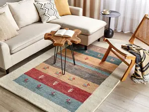 Wool Gabbeh Area Rug 140 x 200 cm Multicolour SARILAR