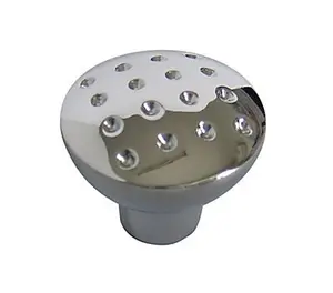 Silver Zinc alloy Chrome effect Round Dimple Furniture Knob (Dia)26.45mm