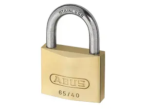 ABUS Mechanical 65Ib/30Mm Brass Padlock Stainless Steel Shackle Keyed Alike 6304