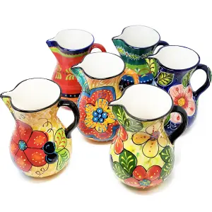 Classic Spanish Hand Painted Pattern Home Decor Large Pourer Jug 2L Daisy Chains