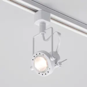 Litecraft Greenwich White 6 Head 3m T Shape Kitchen Ceiling Light with LED Bulbs