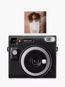 Fujifilm Instax SQUARE SQ40 Instant Camera With Selfie Mode, Built-In Flash & Hand Strap, Black