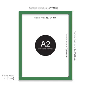 A2 Green Picture Frame Fits A2 (42 x 59.4cm - 16.5 x 23.4in) Poster, Photo, Artwork, or Print.