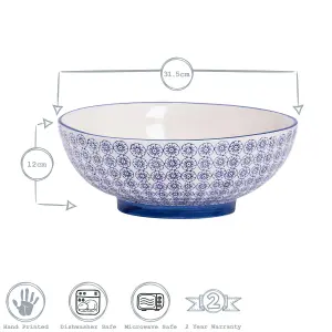 Nicola Spring - Hand-Printed Fruit Bowls - 31.5cm - Pack of 2