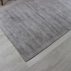 Plain Silver Modern Handmade Rug For Dining Room Bedroom & Living Room-160cm X 230cm