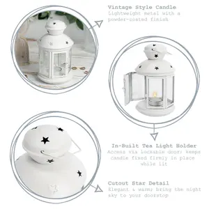 Nicola Spring - Metal Hanging Tealight Lantern - 20cm