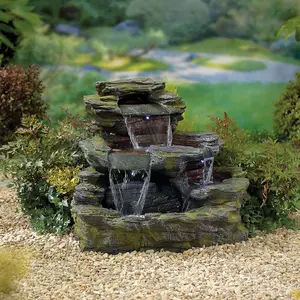 Kelkay Garda Falls with Lights Mains Plugin Powered Water Feature