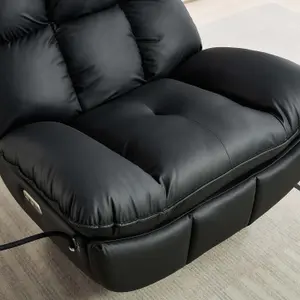 Chicago Faux Leather Swivel & Rocker Electric Recliner Chair Black