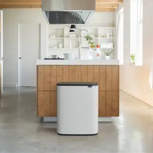 Brabantia Bo 30 Litre + 30 Litre Touch Bin with Two Inner Buckets White / 60