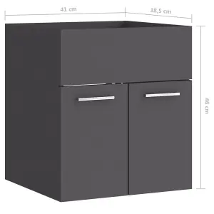 Berkfield Sink Cabinet Grey 41x38.5x46 cm Engineered Wood