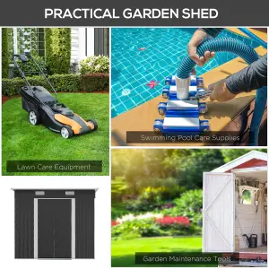 Outsunny 7 x 4ft Outdoor Garden Storage Shed for Backyard Patio Black