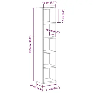 vidaXL CD Cabinets 2 pcs Black 21x16x93.5 cm Engineered Wood