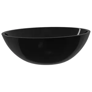 Berkfield Basin Glass 50x37x14 cm Black