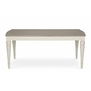 Moira Extendable Solid Wood Base Dining Table Soft Grey / 77cm H x 180cm W x 90cm D