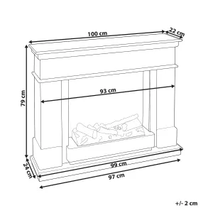 Electric Fireplace Heater NAMIB White