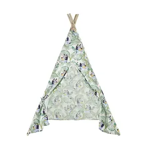 Bluey Kids Teepee Tent with Carry Bag - Easy to Assemble & Dismantle, Foldable & Portable Indoor Playhouse