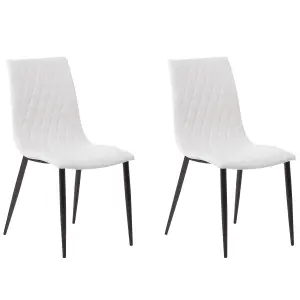 Set of 2 Dining Chairs MONTANA Faux Leather Cream