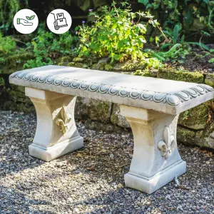 Cute Straight Stone Garden Bench