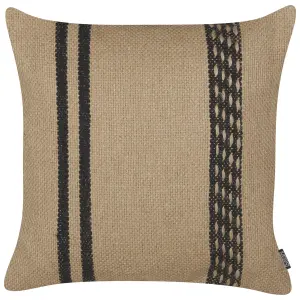 Throw Cushion DESALIX Jute 45 x 45 cm Striped Beige