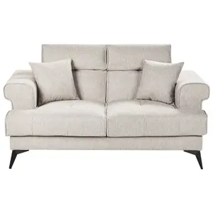 2 Seater Fabric Sofa Taupe SKIVE