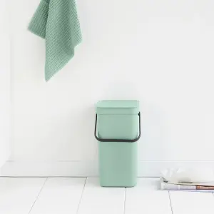 Brabantia Sort & Go Standard Jade green Plastic Bin - 12L Freestanding