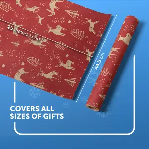 Kraft & Co 2 Pack Christmas Wrapping Paper Roll (Festive)