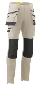 BISLEY WORKWEAR FLX & MOVE STRETCH UTILITY CARGO TROUSER WITH HOLSTER TOOL POCKETS STONE 36S