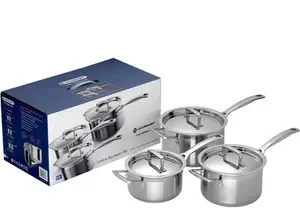 Le Creuset 3-Ply Stainless Steel 3-Piece Saucepan Set 16/18/20cm