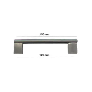 Kitchen Cupboard Boss Bar Brushed Steel Furniture Cabinet Handles 128mm (Pack of 10)