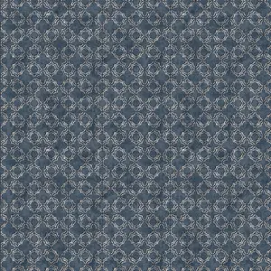 Galerie Classic Silks 3 Blue Quatrefoil Smooth Wallpaper