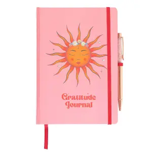 Something Different Gratitude The Sun Rose Quartz Diary And Pen Set Pink/Orange (One Size)