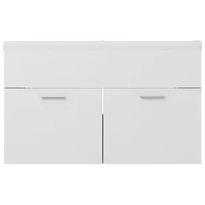 Saona 800mm Single Bathroom Vanity with Integrated Ceramic Basin White;Sonoma Oak