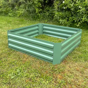 Metal Raised Vegetable Bed in Green (100cm x 30cm) with Cover