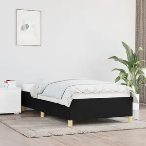 Berkfield Bed Frame Black 90x190 cm 3FT Single Fabric