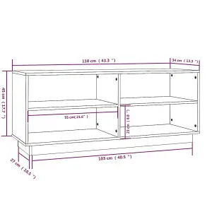 Berkfield Shoe Cabinet White 110x34x45 cm Solid Wood Pine