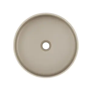 GoodHome Samal Matt Beige Round Counter top Basin