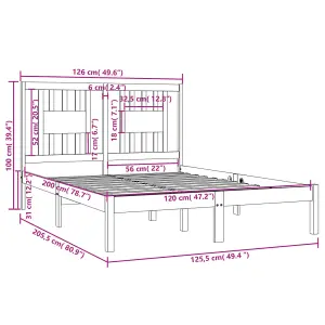 Berkfield Bed Frame Honey Brown Solid Wood Pine 120x200 cm