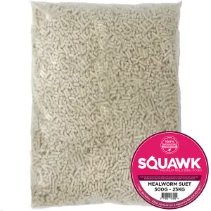 12.5kg SQUAWK Mealworm Suet Pellets - Quality High Energy Garden Wild Bird Feed