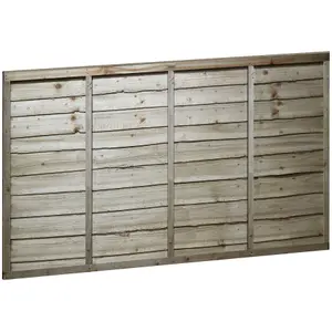 Lap Garden Fence Panel (Pack of 3) 6ftx4ft W:183cm x H:120cm Pressure Treated Heavy Duty Wooden Larch