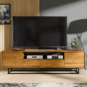 Rift Loft TV Unit 200cm Industrial Dark Oak - Creative Furniture