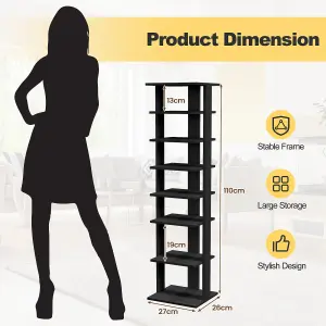 Costway 7-Tier Shoe Rack Hallway Shoe Storage Organizer Stand Bathroom Dispaly Shelf