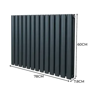 Oval Radiator - 600 x 780mm - Anthracite