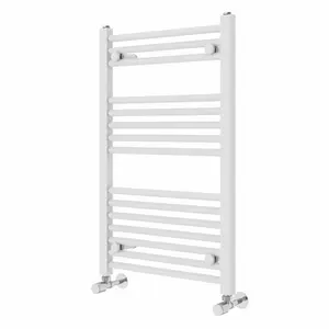 Wiest Straight Heated Towel Rail Radiator Bathroom Ladder Warmer White / 80cm H x 50cm W x 3cm D