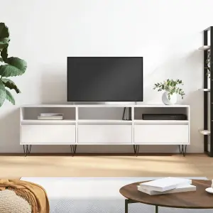 Berkfield TV Cabinet White 150x30x44.5 cm Engineered Wood