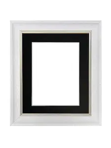 Scandi White Speckled Frame with Black Mount for Image Size 12 x 8 Inch