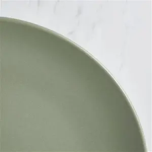 Dunelm Stoneware 12 Piece Dinner Set, Modern, Green, Sage